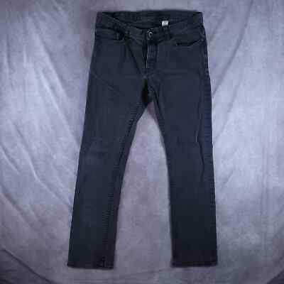 #ad John Varvatos Mens 36RG Jeans Black Bowery Slim Straight Button Fly $22.59