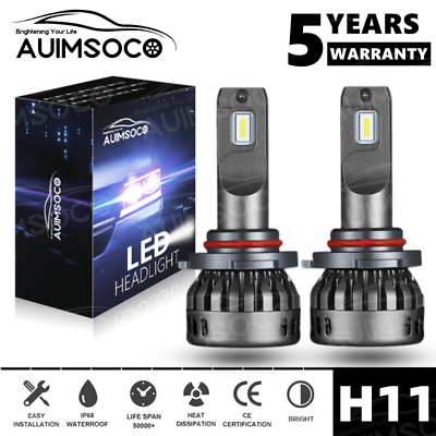 #ad H11 H8 LED Headlight Conversion Kit Low Beam Bulbs Super Bright 6500K White 2x $39.99