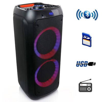 #ad Befree Sound Dual 8 Inch Bluetooth Wireless Portable Party Speaker With Reactiv $137.29