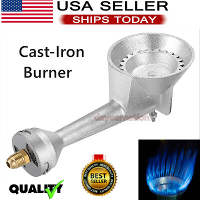 #ad High Pressure Propane Cast Iron Round Burner Head with Orifice Brass Fitting $22.99