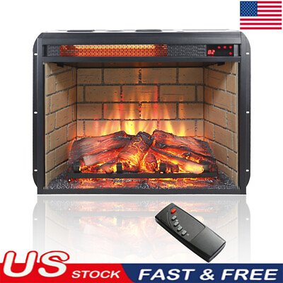 #ad 23#x27;#x27; 1500W Infrared Electric Fireplace Insert Quartz Heater w Realistic Flame RC $135.99