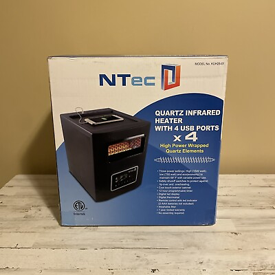 #ad NTec 4 Element 1500W Portable Electric Infrared Quartz Space Heater Indoor $98.99