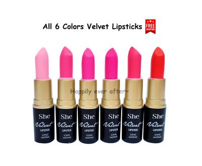 #ad 6 PCs Pink Lipsticks Long Lasting Pink Shade Velvet Lipsticks Brand New 6 PCs $12.99