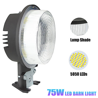 #ad 75W DUSK TO DAWN LED BARN STREET POLE LIGHT SHOE BOX OUTDOOR SECURITY WALL PACK $34.43