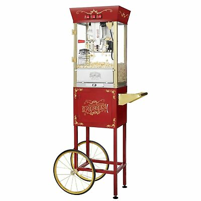 #ad Great Northern Popcorn Red Matinee Style Popcorn Popper with Cart 8 Ounce $299.99