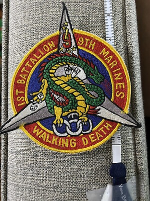 #ad WARTIME THEATER MADE 1st BN 9th Marines USMC Walking Death Patch SEE PICS $35.00