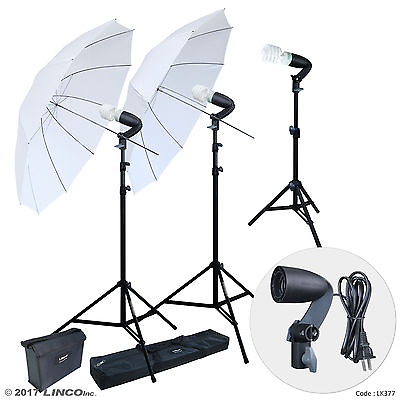 #ad LINCO Lincostore Photography Studio Lighting Kit Photo Umbrella Bulb Stand LK377 $49.99