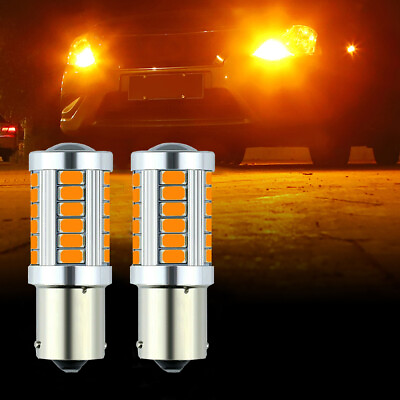 #ad 2X 1156 BAU15S PY21W 33 SMD 5730 LED Bulbs Car Turn Signal Light Lamps Amber $11.29