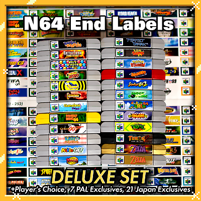 #ad N64 Cartridge Top End Labels DELUXE SET Entire US Library Variants Extras  $27.97