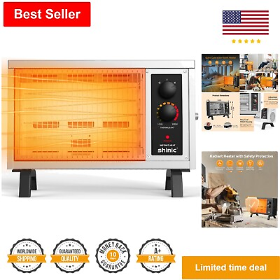 #ad Indoor Electric Heater with Thermostat Fast Heating Radiant Space Heater $79.99