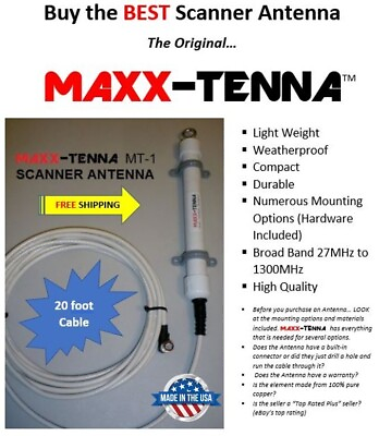 #ad MAXX TENNA in outdoor Police Fire EMS Air Marine Scanner Antenna amp; 20#x27; cable $45.00