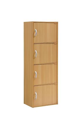 #ad 4 Door Storage Cabinet Kitchen Pantry Organizer Shelves Tall Cupboard Bedroom $46.39