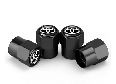#ad 4Pcs Black White Hexagonal Tire Valve Stem Cap for Toyota Cars Universal $12.75