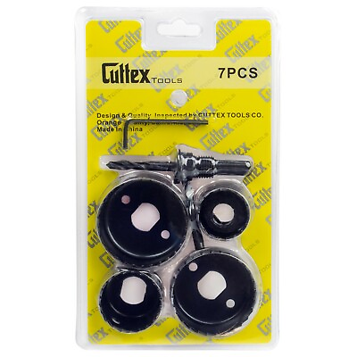 #ad Hole Saw Kit Cuttex Tools 7 Pcs Most Common Sizes With All Accessories $8.95