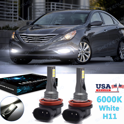 #ad For Hyundai Sonata 2011 2012 2013 2014 2015 LED Fog Light 2x Bulbs Kit 6000K $14.99