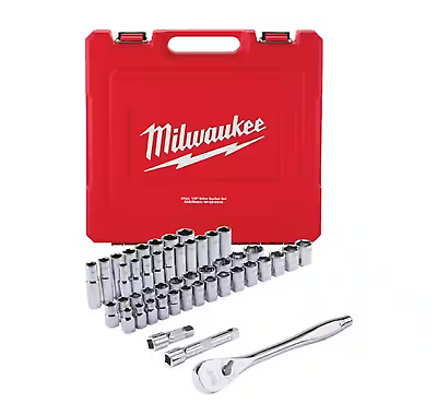 #ad Milwaukee Electric Tool 48 22 9010 1 2 in. Drive SAE Metric Ratchet and Socket $159.00