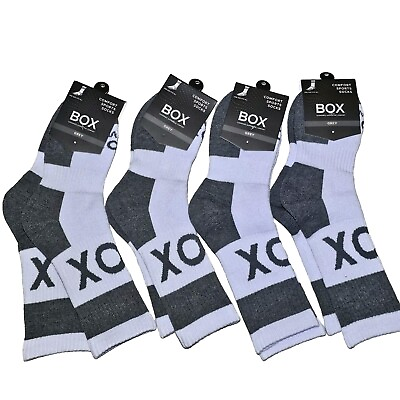 #ad Box Menswear Mens Comfort Sports Socks Adult 1 Size Fits Most White Grey 4 Packs $13.49