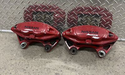 #ad 10 20 NISSAN 370Z OEM AKEBONO LEFT RIGHT PAIR BRAKE CALIPERS RED SET SPORT PACK $299.00