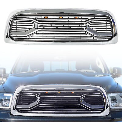 #ad Front Big Horn Chrome Grille Bumper Grill W Letters For 2009 2012 Dodge Ram 1500 $235.00