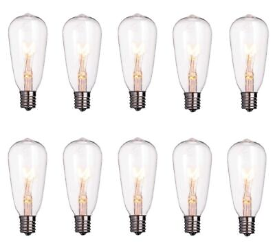#ad 10pack Edison Light Bulbs St40 Clear Replacement Bulbs7 Watts 120 Volts E17 Scre $18.09