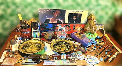 #ad Vintage Junk Drawer Lot *Old NEW ORLEANS USA Estate*COINS*JEWELRY*KNIVES*amp; More $105.99