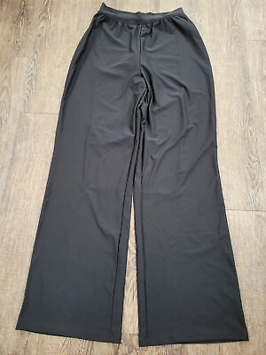 #ad Spanx Black Stretchy Flowy Wide Leg Pants Shape Wear Lined Women#x27;s Medium $49.99