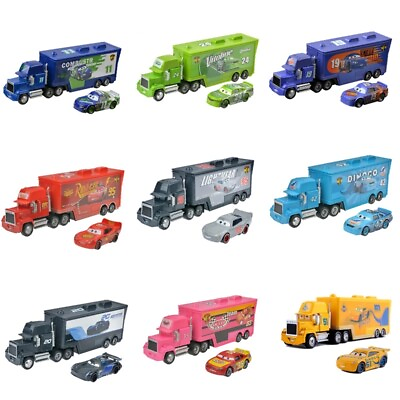 #ad McQueen Disney Pixar Cars Movie Mack Hauler Truck Original Toys Set Gift For Boy $17.99