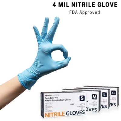 #ad Kingfa Blue Nitrile Gloves 4 Mil $8.49