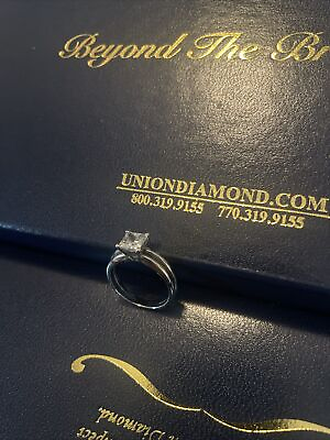 #ad 1.23 Carat Princess Cut Diamond Engagement Ring 14kt White Gold 4 Prong EGL Cert $2099.00