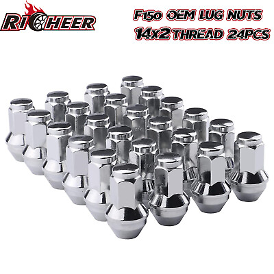 FIT FORD F 150 EXPEDITION OEM REPLACEMNT SOLID LUG NUTS 14X2 THREAD CHROME 24PCS $32.99