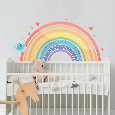 Rainbow Wall Sticker Wall Decals for Girls Bedroom Removable Wall Decor Peel and $7.61
