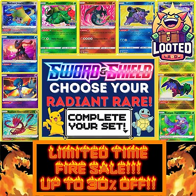 #ad Pokemon Sword amp; Shield Radiant Rare: Choose Your Card All Available NM $1.75