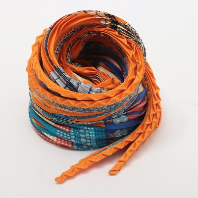 #ad Hermes Pleated Carre scarf silk orange $178.29