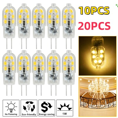 #ad 20PCS G4 20W 2835 SMD Bi pin 12 LED Lamp Light Bulb DC 12V 6000K White Warm US $15.99