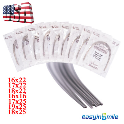 #ad Orthodontic Arch Wire Rectangular Dental Natural Stainless archwires 16*22 19*25 $18.59