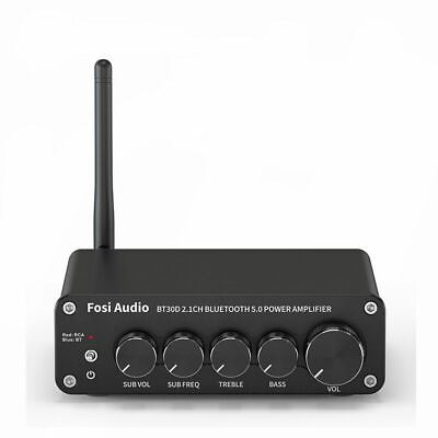 #ad Bluetooth Sound Power Amplifier 2.1 Channel Bass Treble Control Audio Subwoofer $184.53