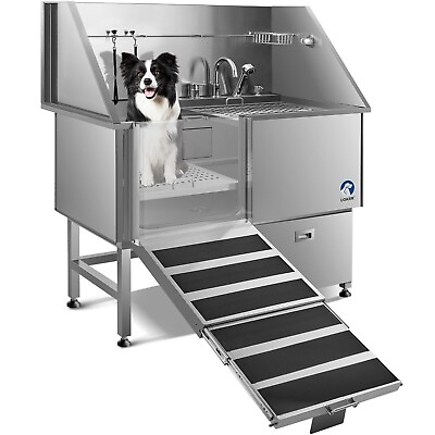 #ad Large Pet Dog Grooming Bath tub station 304 Stainless Steel 50#x27;#x27;Professional $974.25