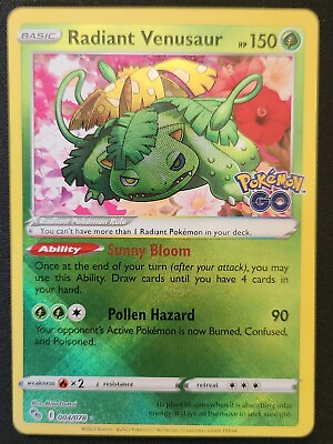 #ad Radiant Venusaur 004 078 Pokémon GO Shiny Holo Rare Pokémon Trading CG 2022 NM $6.49