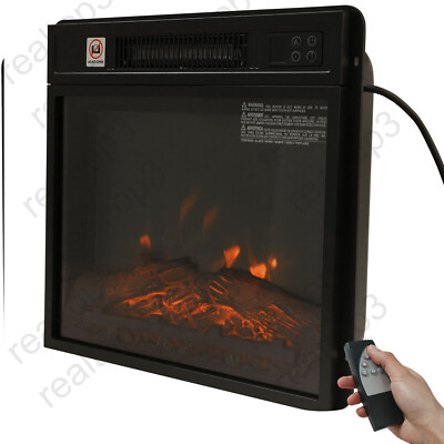 #ad 18quot; Electric Infrared Fireplace Insert Flame Heater w Remote Control Indoor Use $96.12
