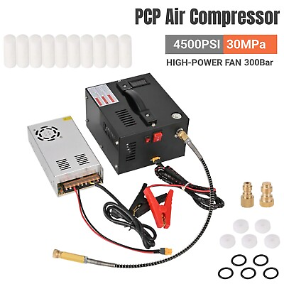 #ad PCP Air Compressor 4500PSI 30MPa Portable w Built in Fan Manual Stop New $148.95