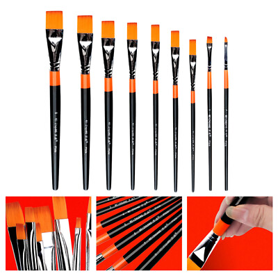 #ad 9 Pcs Face Nail Model Craft Oil Paintbrush Painting Set Pen $18.18