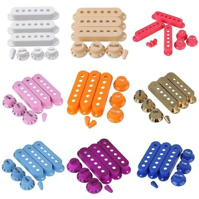#ad New Strat Guitar Pickup Covers Knobs Switch Tip Set For Stratocaster Replacement $7.68