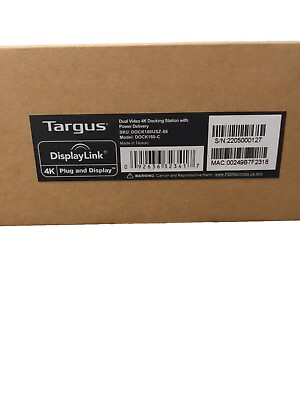 #ad Targus USB C Universal DV4K Docking Station with Power DOCK180USZ $50.00