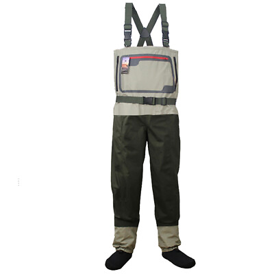 #ad Fly Fishing Stocking Foot Chest Waders Affordable Breathable Waterproof Wader $74.69
