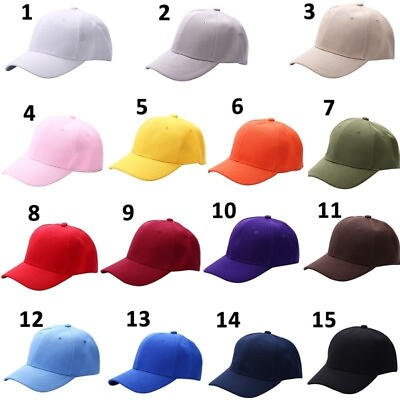 #ad 2023 Black Cap Solid Color Baseball Cap Snapback Caps Casquette Hats Casual $10.00