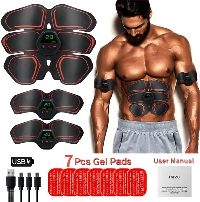 #ad EMS Abdominal Muscle Toning Trainer ABS Stimulator Toner Fitness Binder Gym Belt $12.99