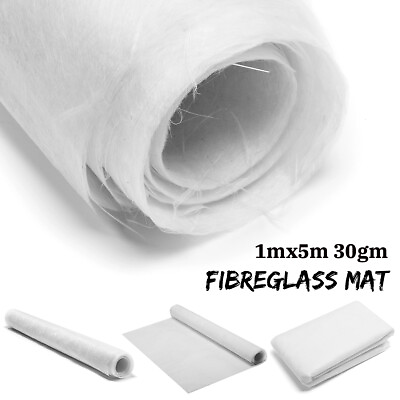 #ad 5m x 1m 30g GSM Fibreglass Strand Mat Alkali free Surface Matting For GRP Resin AU $23.79