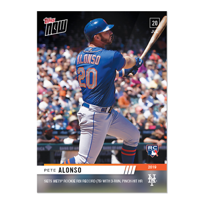 #ad 2019 Topps Now Pete Alonso RC #541 Pinch hit HR Sets Mets Rookie RBI Record $9.75