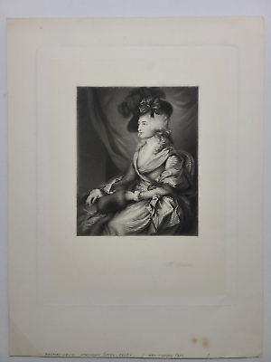 #ad Vintage Engraving print Sarah Siddons née Kemble by Thomas Lewis Atkinson $49.00