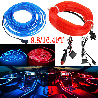 #ad Car Interior Atmosphere Wire Auto Strip Light LED Decor Neon Lamp Accessories $6.93